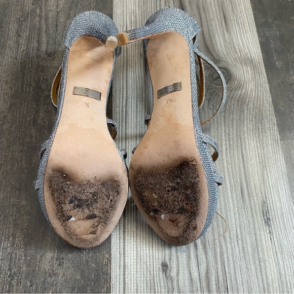 Badgley Mischka Metallic‎ Gunfab Sparkle High Heels 7.5 - Picture 5 of 8